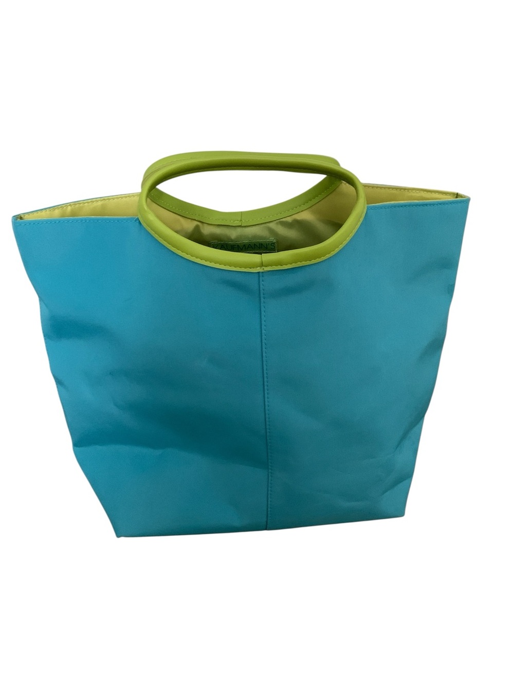 Kaufmann’s Vintage Blue Green Cosmetic Travel Bag Zip Tote